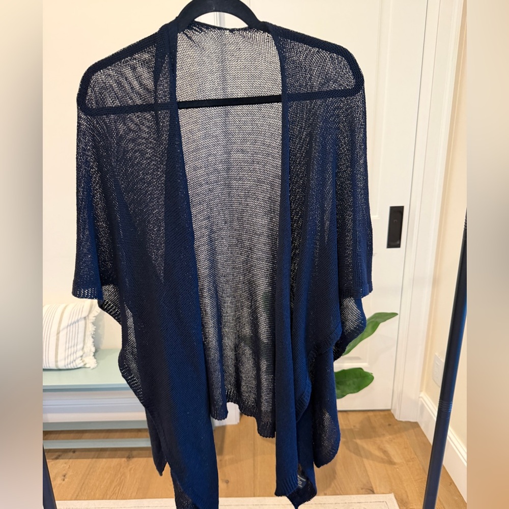 Lightweight Navy Open-Front Women's Cardigan
